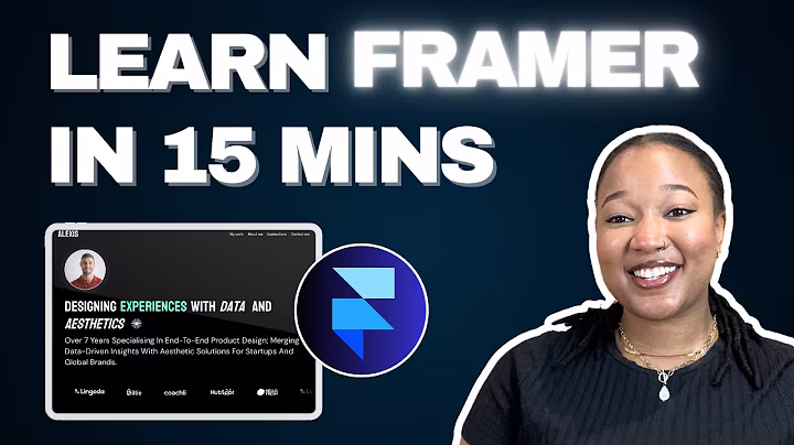 Sharon smiling beside her Learn Framer in 15 Minutes tutorial